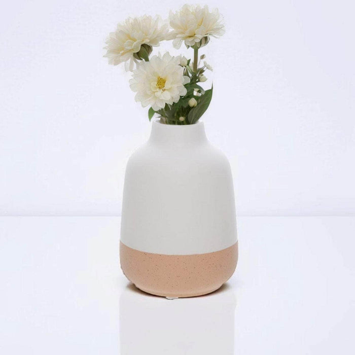 Florero de Cerámica 14 cm blanco/beige ADT1093