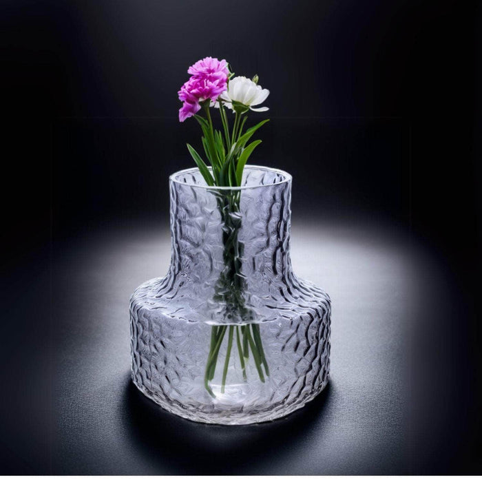 Florero de vidrio gris 18 cm BCT8432