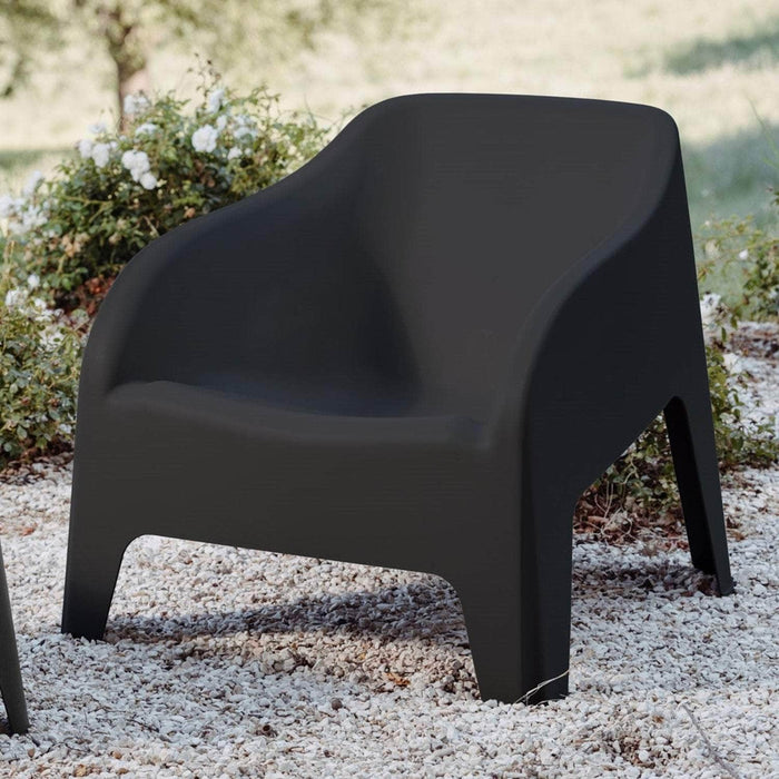 Silla poltrona italiana resina grafito 79x76,5x70 cm 185-GRAFITO