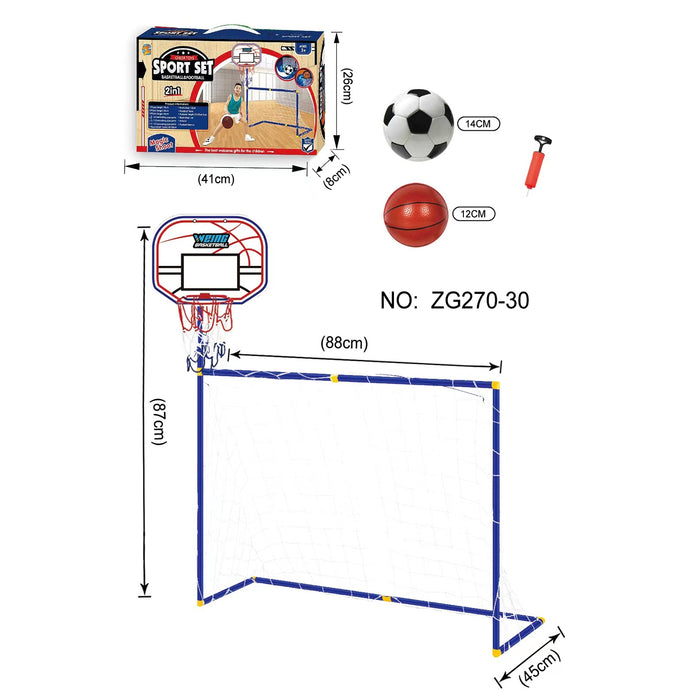 Mini arco de fútbol y basquetbol juego 2 en 1