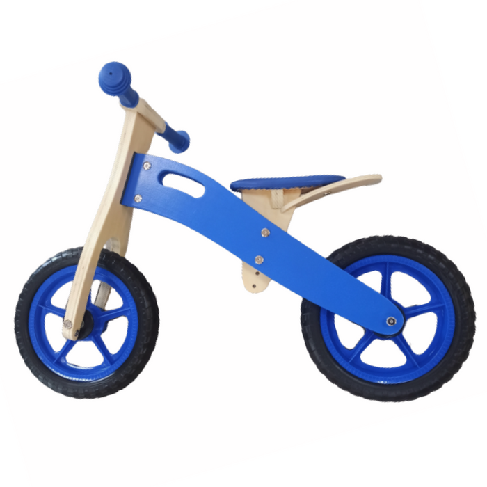 Bicicleta de equilibrio aprendizaje de madera azul