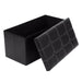 Banco baúl otomano plegable de ecocuero negro CDX714