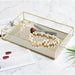 Bandeja rectangular de vidrio y metal vintage 21FXP2259