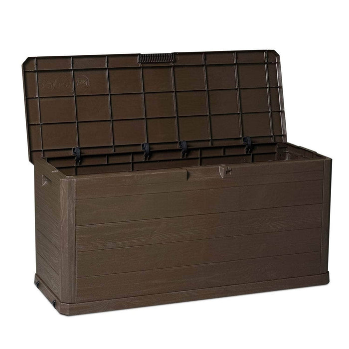 Baúl italiano organizador de jardín 117x45x56 280l café 164-CAF