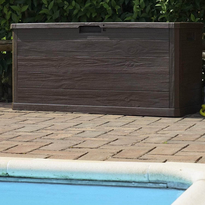 Baúl italiano organizador de jardín 117x45x56 280l café 164-CAF