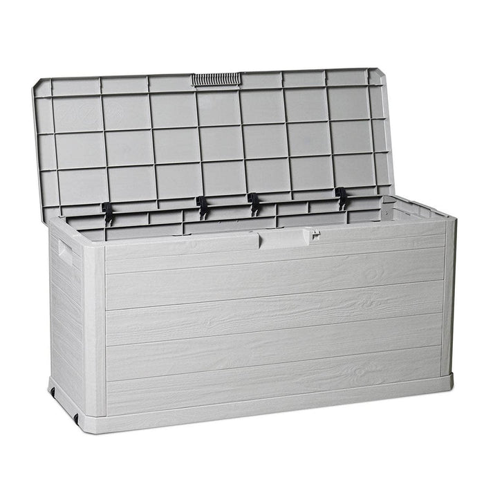 Baúl italiano organizador de jardín 117x45x56 280l gris 164-GRIS1