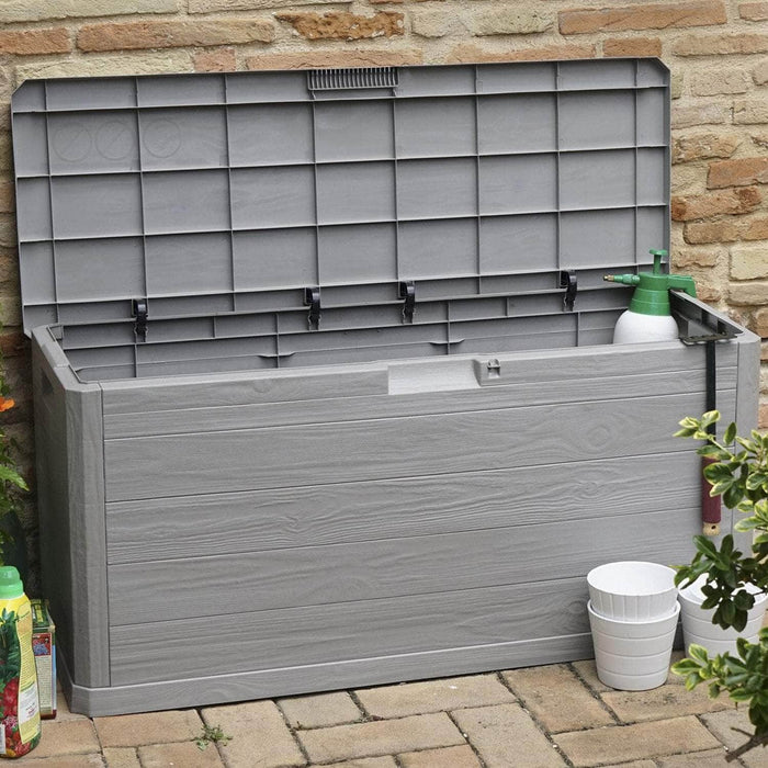 Baúl italiano organizador de jardín 117x45x56 280l gris 164-GRIS1