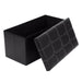 Baúl otomano plegable de ecocuero negro CDX714