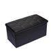 Baúl otomano plegable de ecocuero negro CDX714