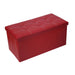 Baúl otomano plegable de ecocuero rojo CDX716