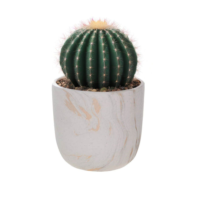 Macetero de cemento blanco/dorado 14 cm BDT3084