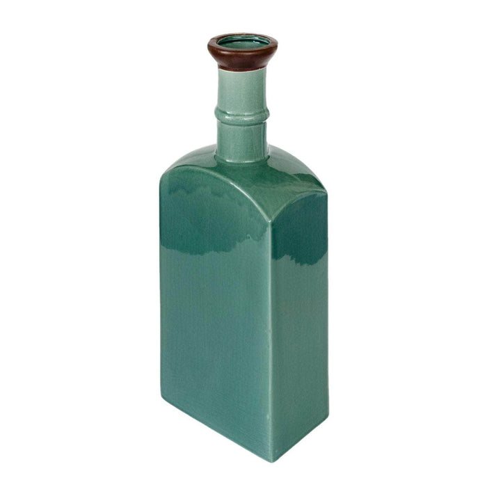 Botella decorativa de cerámica turquesa 36x13 cm 2015031602312