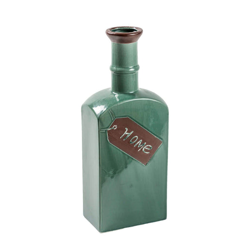 Botella decorativa de cerámica turquesa 36x13 cm 2015031602312