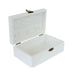 Caja para té de madera tallada blanca Y172-15