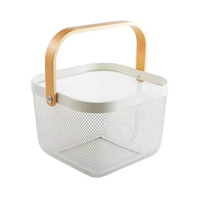 Canasto de metal multiuso blanco CDX177