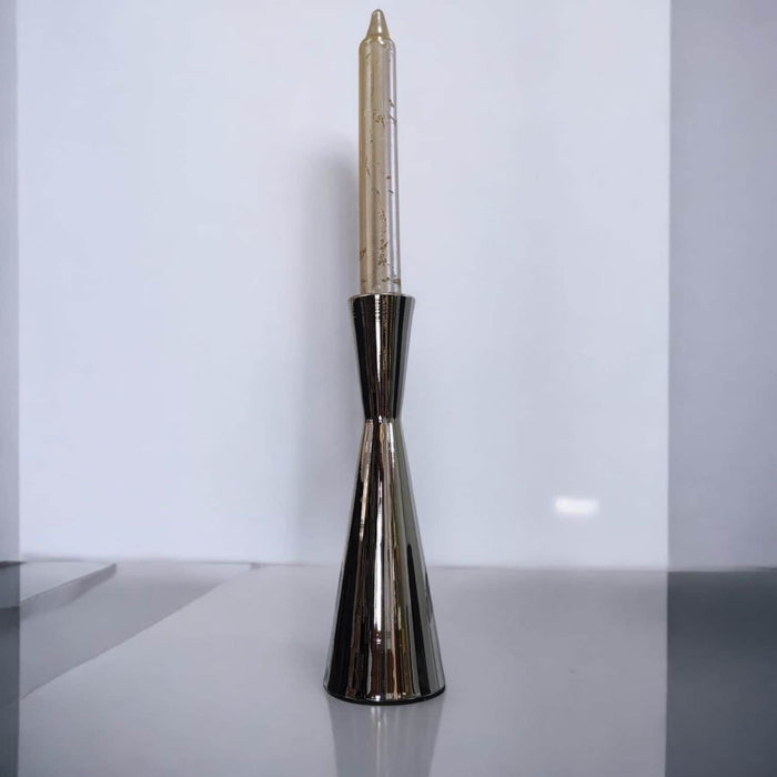 Candelabro de metal plateado 19 cm 21HXP783-PL