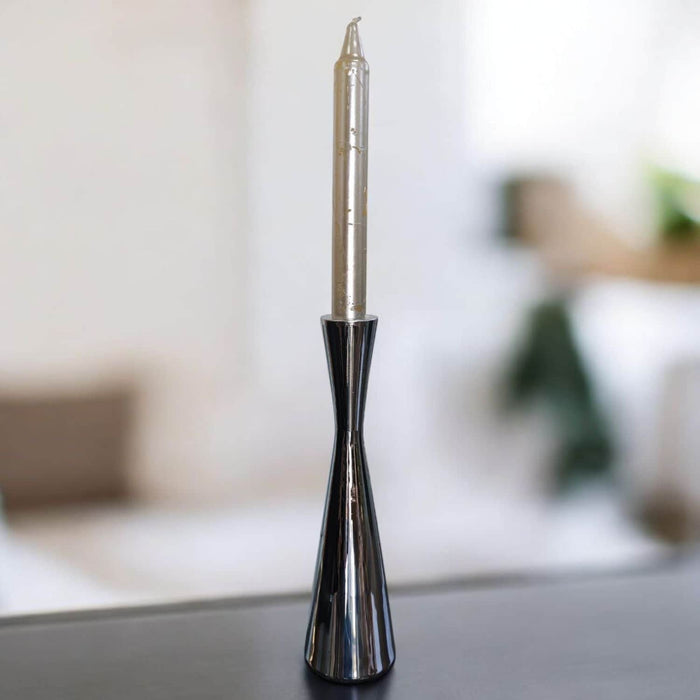 Candelabro de metal plateado 22 cm 21HXP784-PL