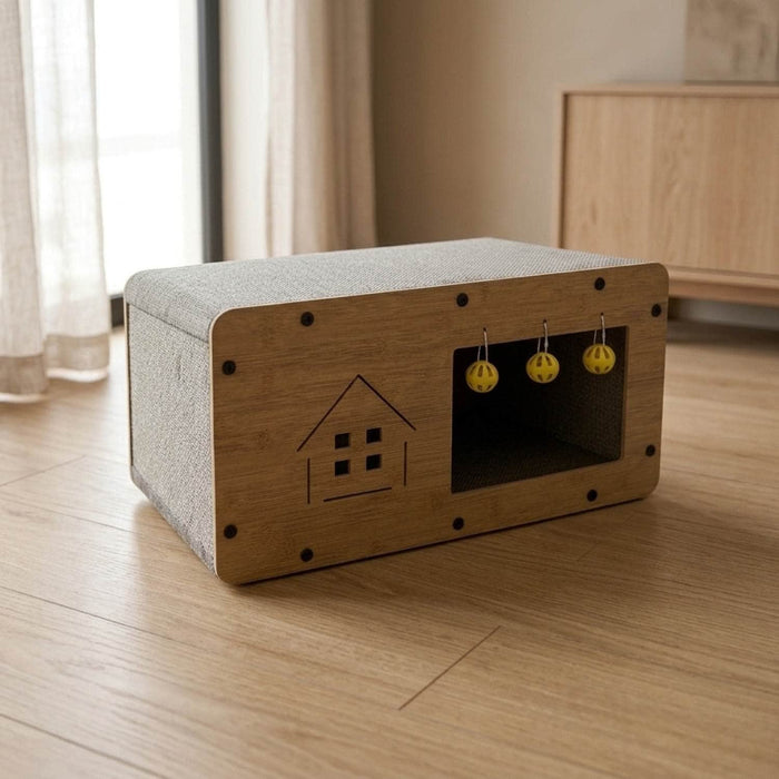 Casa rascado de madera para gatos DDX1027