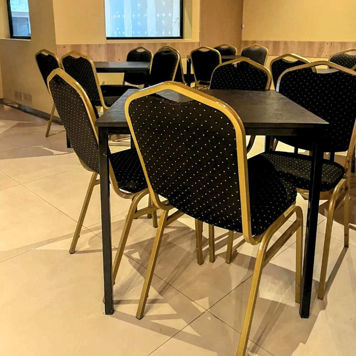 Silla de comedor, restaurante, banquete, eventos negra