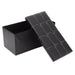 Baúl otomano plegable de ecocuero negro CDX714