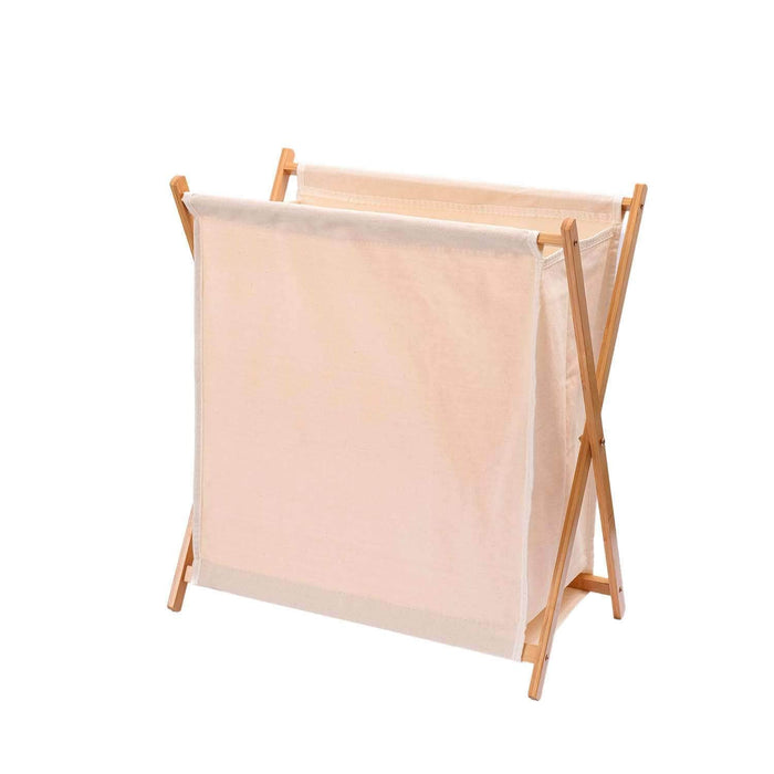 Cesto plegable para ropa de bambú beige CFX221