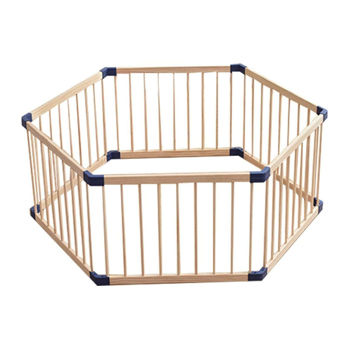 Corral portátil de madera hexagonal para niños 20JXP517