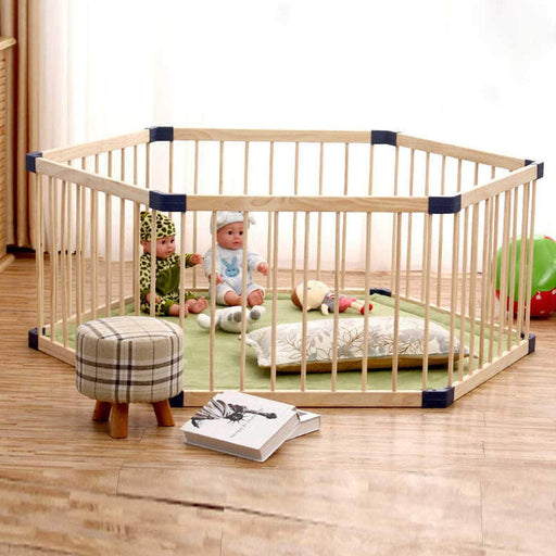 Corral portátil de madera hexagonal para niños 20JXP517