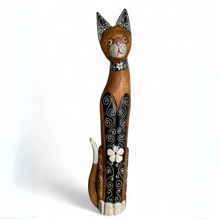 Gato madera artesanal 80 cm