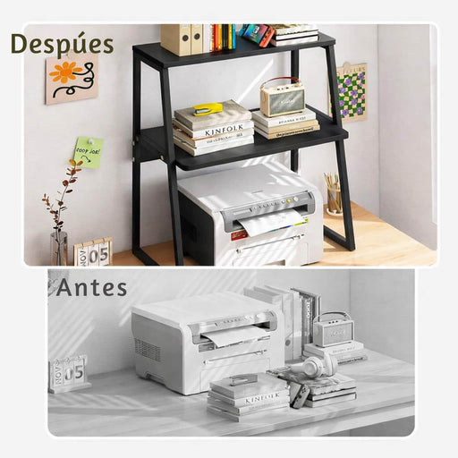 Soporte para Impresora 2 Niveles MDF Negro DDX1812