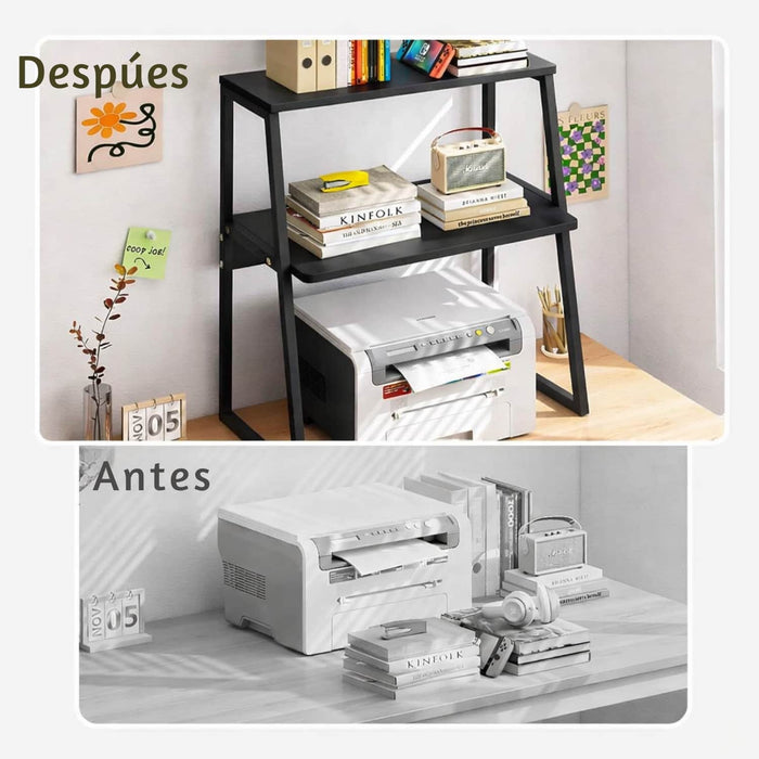Soporte para Impresora 2 Niveles MDF Negro DDX1812