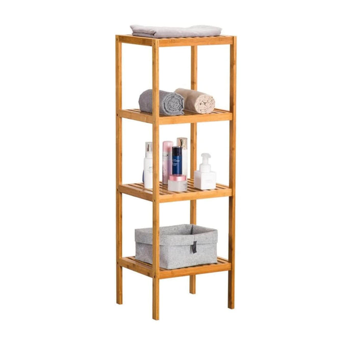 Estante cuadrado de bambú 4 niveles 110x36x33 cm 20JXP1656