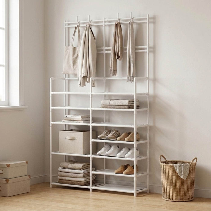 Estante zapatero organizador multifuncional blanco EDT5585