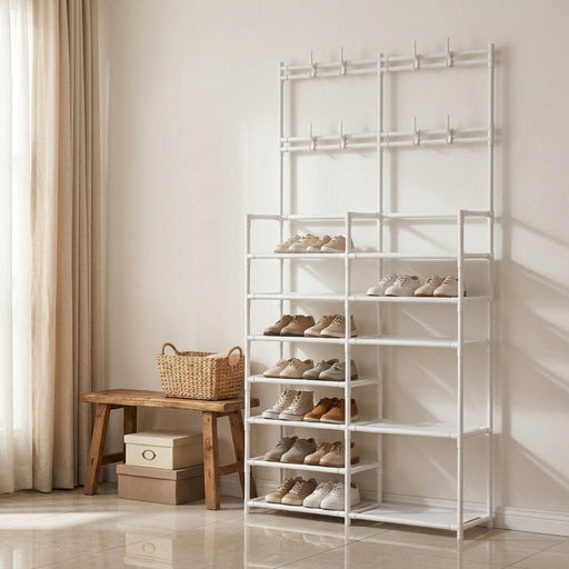 Estante zapatero organizador multifuncional blanco EDT5585