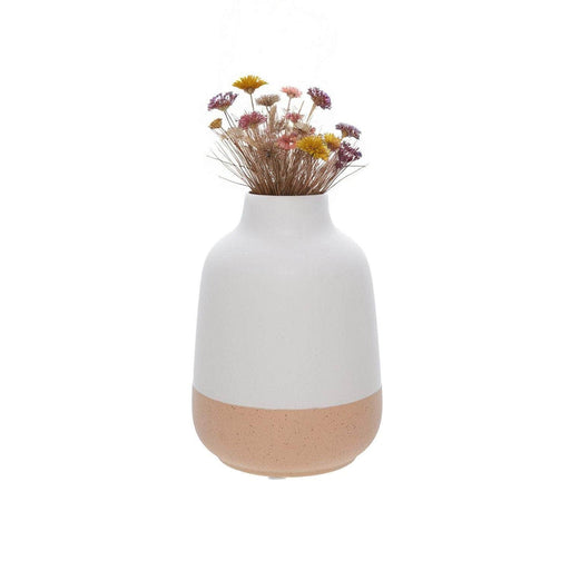 Florero de Cerámica 14 cm blanco/beige ADT1093