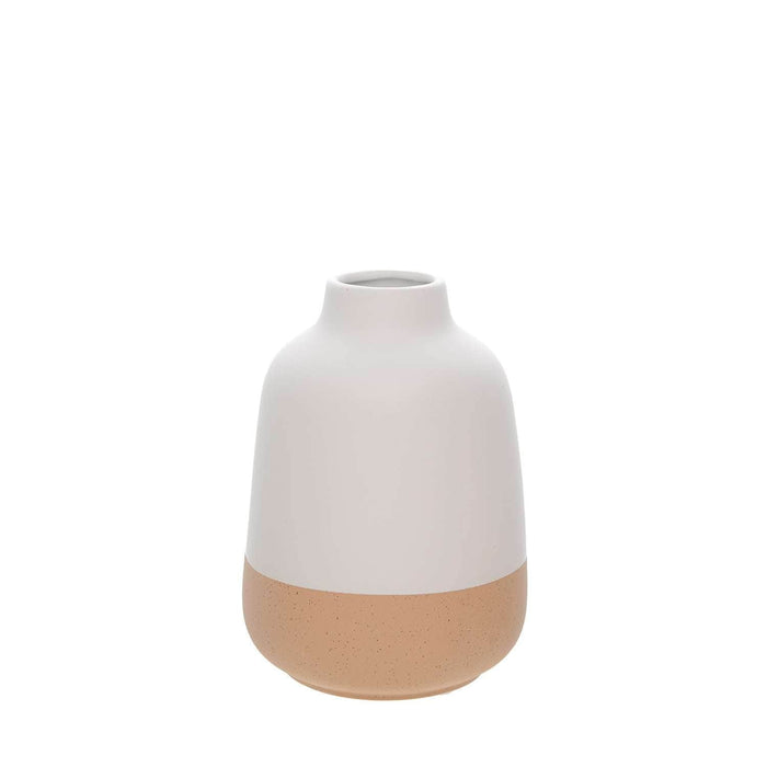 Florero de cerámica 20 cm blanco/beige ADT1092