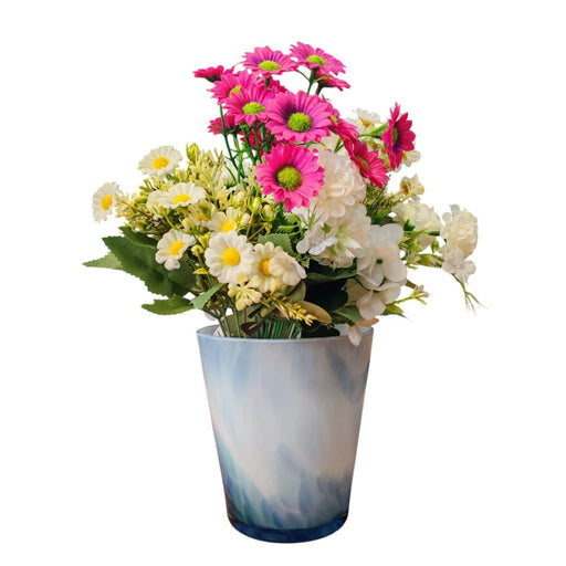 Florero de vidrio fabricado en polonia 16 cm celeste 1605794846011