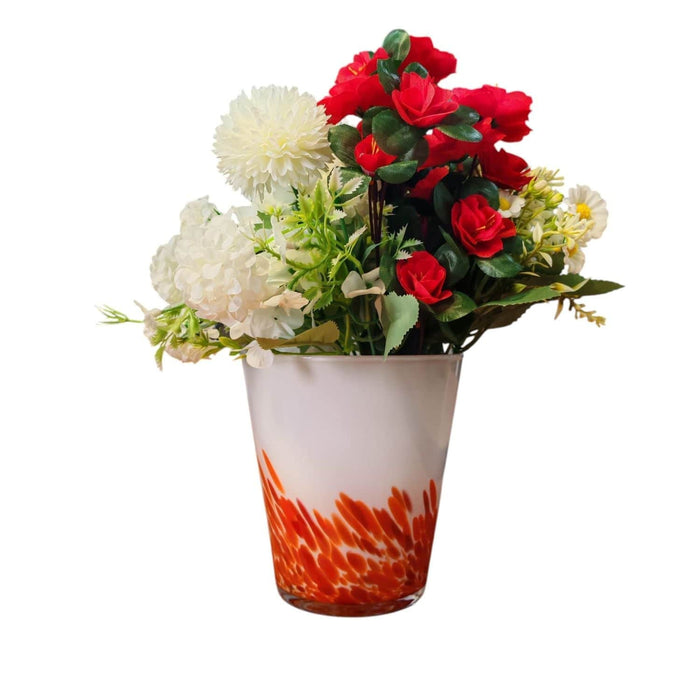 Florero de vidrio fabricado en polonia 16 cm rojo 1605794951211