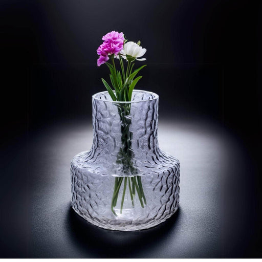 Florero de vidrio gris 18 cm BCT8432