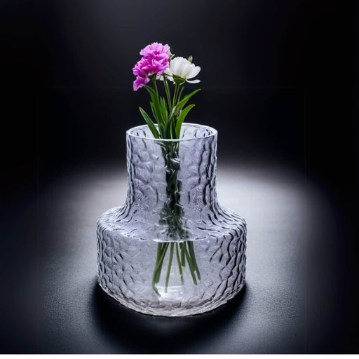 Florero de vidrio gris 18 cm BCT8432