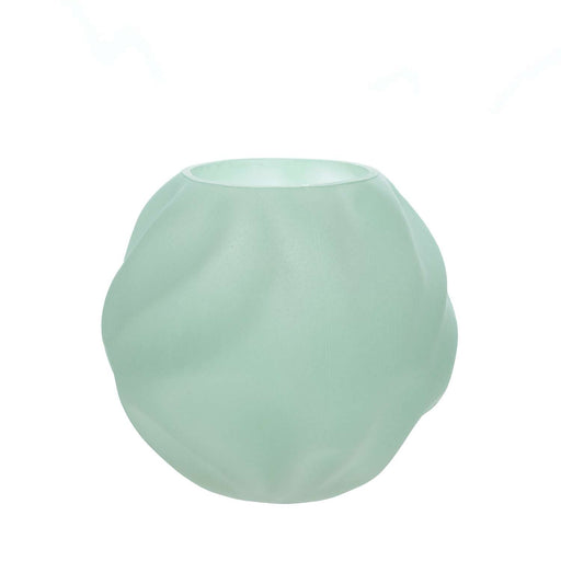 Florero pecera de vidrio verde menta 18 Cm BCT8500
