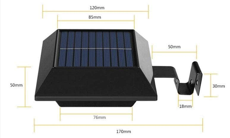 Foco led cuadrado con panel solar 3.7v 12 led 21JXP647