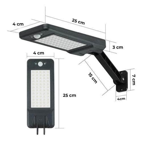 Foco led solar para exteriores con control remoto - negro PXP719Negro