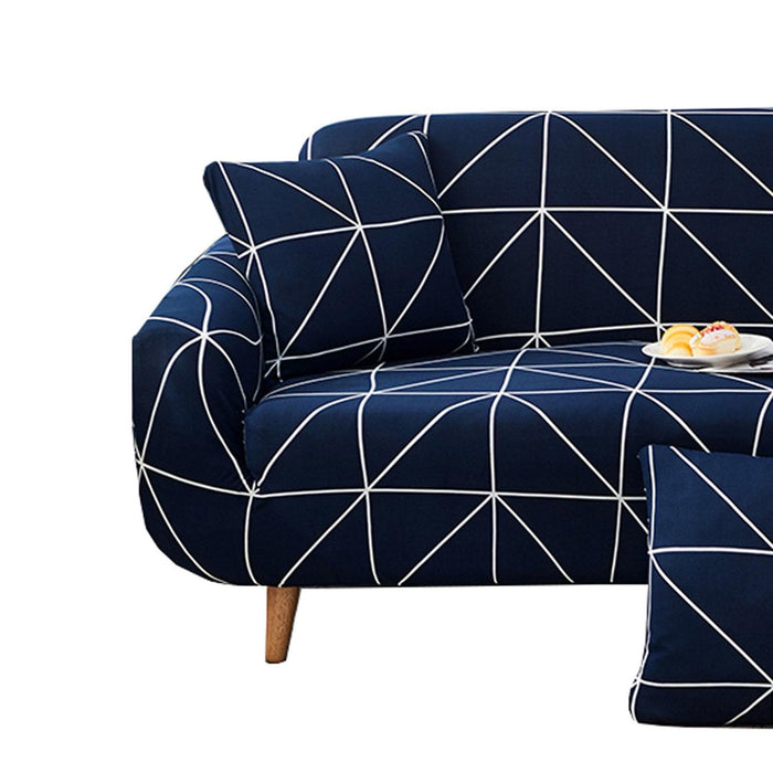 Funda sillón diseño geo 3 cuerpos azul Hogar / Textiles y Blancos / Textiles de comedor / Fundas para Sofas 21YXP204