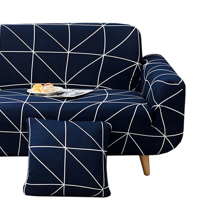 Funda sillón diseño geo 3 cuerpos azul Hogar / Textiles y Blancos / Textiles de comedor / Fundas para Sofas 21YXP204