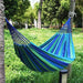 Hamaca de algodón azul y verde 2 plazas 180x150 cm 20PXP523-AZUVER