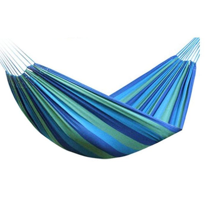Hamaca de algodón azul y verde 2 plazas 180x150 cm 20PXP523-AZUVER