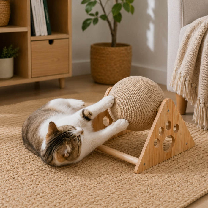Juguete rascador para gatos con bola de sisal DDX1060
