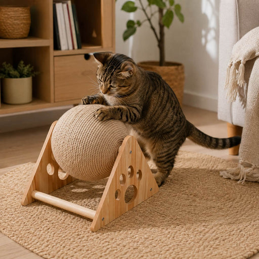 Juguete rascador para gatos con bola de sisal DDX1060