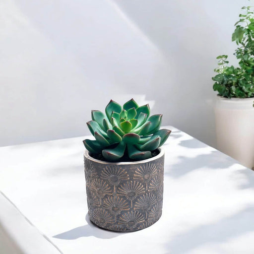 Maceta de cemento cobre/gris 11 cm BDT3045