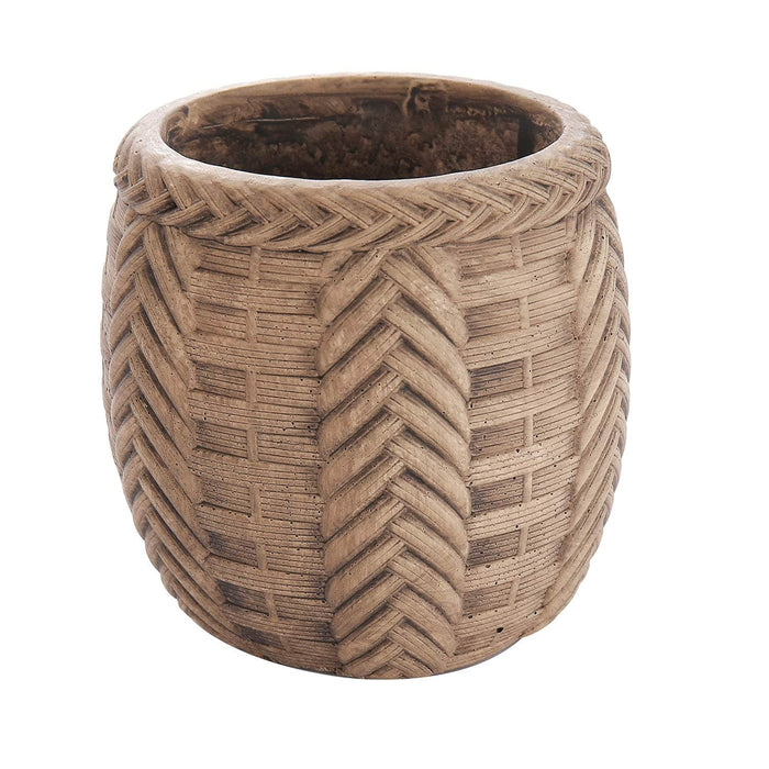 Maceta tranzada de cemento café 11 cm BDT3161